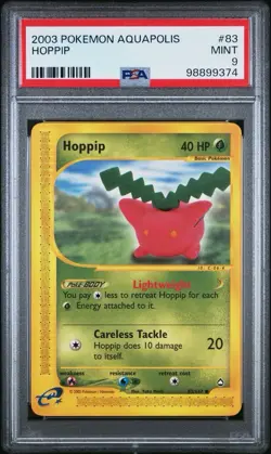 2003 Pokemon Aquapolis # 83 Hoppip Non Holo PSA 9 Card MINT! Trusted Seller! - Image 1
