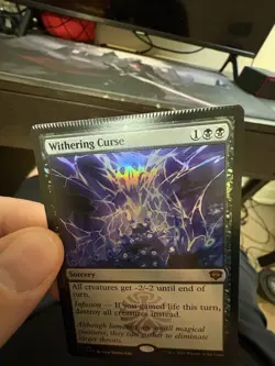 MTG Withering Curse Mythic Foil Secrets of Strixhaven Crimped Error Magic Card - Image 2