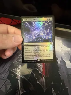 MTG Withering Curse Mythic Foil Secrets of Strixhaven Crimped Error Magic Card - Image 4