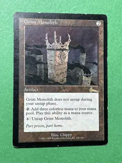 **Grim Monolith** ~Urza's Legacy~ MTG: Magic the Gathering, Heavy Play (HP) - Image 1