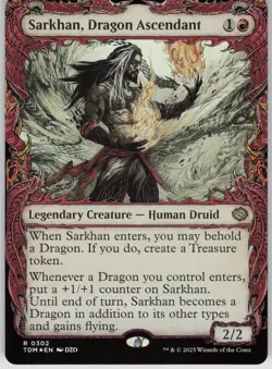 MTG Sarkhan Dragon Ascendant Showcase Foil NM Tarkir: Dragonstorm Magic 302 - Image 1