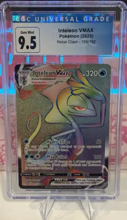 2020 POKEMON REBEL CLASH INTELEON VMAX 195/192 SECRET RARE CGC 9.5 GEM MINT - Image 1