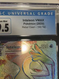 2020 POKEMON REBEL CLASH INTELEON VMAX 195/192 SECRET RARE CGC 9.5 GEM MINT - Image 2