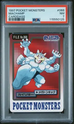 PSA 7 Machamp 068 Carddass Pokemon Card Vending 1997 Pocket Monsters - Image 1