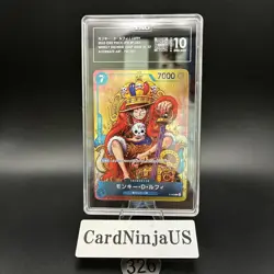 TAG GEM MINT 10 Monkey D Luffy P-043 P ONE PIECE Card Game Japanese PROMO 326 - Image 1