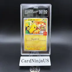 TAG GEM MINT 10 Pikachu 020/M-P McDonald's Promo 2025 Japanese Pokemon Card 363 - Image 1