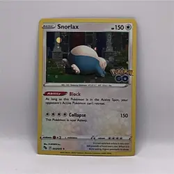Pokemon Snorlax 055/078 Pokemon GO Holo Rare Basic 150 HP English TCG Card - Image 1