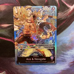 2024 One Piece Trading Card Game Ace & Newgate Foil Leader #ST22-001 - Image 1