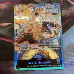 2024 One Piece Trading Card Game Ace & Newgate Foil Leader #ST22-001 - Image 2