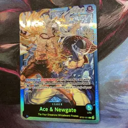2024 One Piece Trading Card Game Ace & Newgate Foil Leader #ST22-001 - Image 3