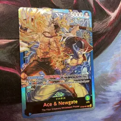 2024 One Piece Trading Card Game Ace & Newgate Foil Leader #ST22-001 - Image 4