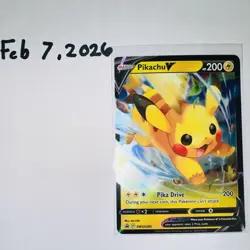 Pokemon TCG SWSH285 Pikachu v Promo Black Star Holo Rare Card Mint/Nm Condition - Image 1