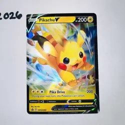Pokemon TCG SWSH285 Pikachu v Promo Black Star Holo Rare Card Mint/Nm Condition - Image 2
