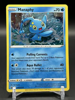Manaphy Pokemon TCG SWSH275 Cosmos Holo Rare Black Star Promo Card Mint - Image 1
