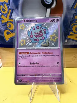 Pokemon Card - Paldean Fates - Spiritomb 158/091 Shiny Holo - Image 1