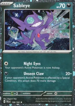 Sableye 136/193 Cosmos Holo Paldea Evolved Promo Card Pokemon NM - Image 1
