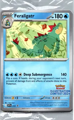 Pokemon Feraligatr - Illustration Contest 2024 Promo Sealed 213 NM - Image 1