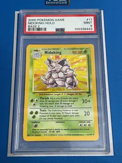 2000 Pokemon Base Set 2 Nidoking Holo #11 PSA 9 Mint - Image 1