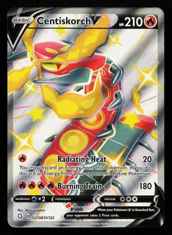 Centiskorch V SV108/SV122 Holo V Rare Shining Fates Shiny Vault Pokemon Card - Image 1