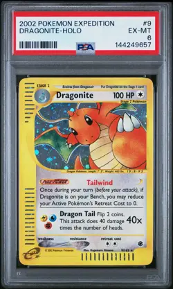 2002 POKEMON EXPEDITION #9 DRAGONITE-HOLO PSA 6 - Image 1