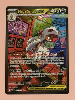 Mega Scrafty EX Pokemon Card 330 HP 160 Attack Rare ASC En Stage 1 285/217 - Image 1