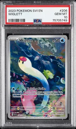 2023 POKEMON SVI EN-SCARLET & VIOLET ILLUSTRATION RARE #206 WIGLETT PSA 10 - Image 1