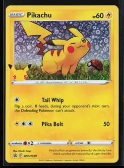 Pikachu SWSH039 Black Star Promo Holo Sword & Shield Pokemon LP+ - Image 1