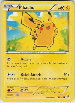 PIKACHU 42/146 XY POKEMON COMMON MP - Image 1