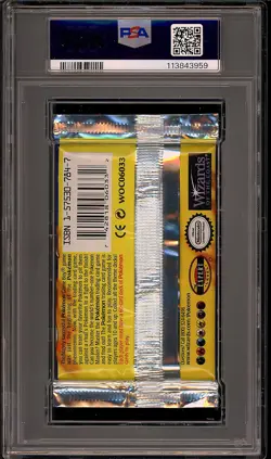 Pokemon 1999 WOTC Thin Font Base Set Charizard Sealed Booster Pack GEM MT PSA 10 - Image 2