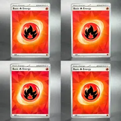 Pokemon Scarlet & Violet #EN010 Fire Energy Lot of 4 - Image 1
