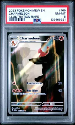 2023 Pokemon Mew EN Charmeleon Illustration Rare #169 PSA 8 - Image 1