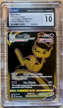 CGC 10 Gem Mint TCG Pokemon LO Mew VMAX Trainer Gallery Holo - Image 1