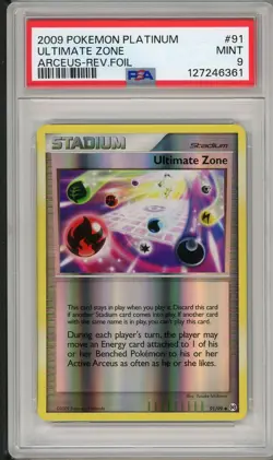 2009 Pokemon Platinum Arceus Ultimate Zone Reverse Foil #91 PSA 9 - Image 1