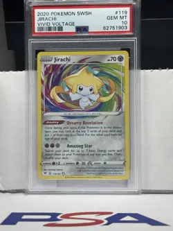 2020 Pokemon SWSH Jirachi Vivid Voltage #119 PSA 10 GEM MINT Amazing Rare - Image 1