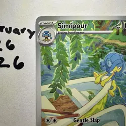 Pokemon Simipour 102/086 Sv: Black Bolt Illustration Rare Full Art Holo 2025 - Image 3