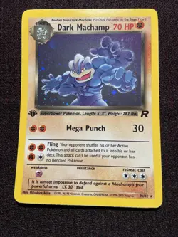 Pokemon TCG Dark Machamp Team Rocket Set 10/82 1st Edition Rare Foil - Image 1
