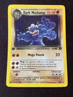 Pokemon TCG Dark Machamp Team Rocket Set 10/82 1st Edition Rare Foil - Image 2