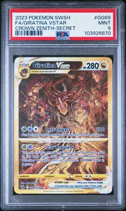 2023 POKEMON SWORD & SHIELD CROWN ZENITH SECRET FULL ART/GIRATINA VSTAR PSA 9 - Image 1
