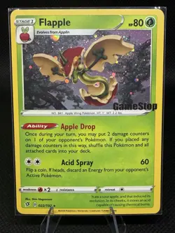Pokemon TCG - Flapple 022/192 - Rebel Clash - GameStop Promo Holo - NM - Image 1