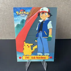 Pokemon Topps TV Animation Edition Ash Ketchum #TV1 LP/MP *RED LOGO* 🔴 - Image 1