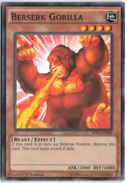 Yugioh - Berserk Gorilla (Shatterfoil) BP03-EN008 1st Edition - Battle Pack 3: M - Image 1