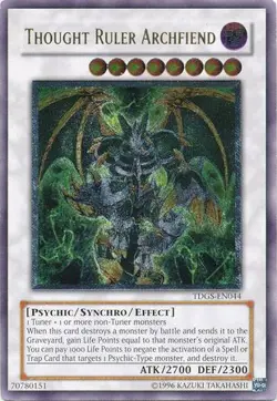 Yugioh! LP Thought Ruler Archfiend - TDGS-EN044 - Ultimate Rare - Unlimited Edit - Image 1