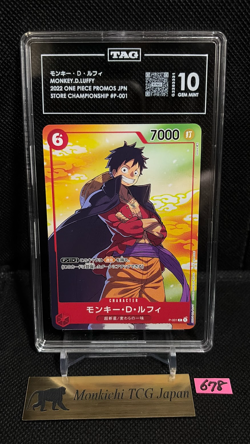 TAG GEM MINT 10 Monkey D Luffy P P-001 Promo Seven Eleven Campaign One Piece JP④ - Image 1