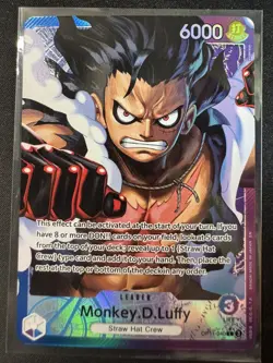 One Piece Monkey D Luffy OP11-040 A Fist of Divine Speed Alt Art Leader English - Image 1