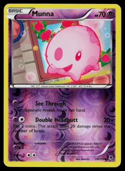 Pokemon Card Phantom Forces Munna 39/119 Reverse Holo Common - Image 1