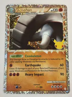 Pokemon TCG Donphan Prime Celebrations Classic Collection Holo Card 107/123 - Image 1