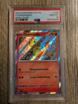 Pokemon Paldean Fates Charmander 109/091 Rare Holo Foil Baby Shiny Rare PSA 10 - Image 1