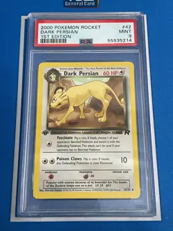 2000 Pokemon Team Rocket 1st Edition Dark Persian #42 PSA 9 MINT - Image 1