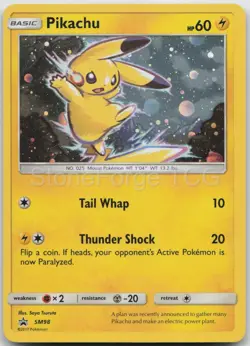 Pikachu - SM98 Holo Promo Sun & Moon Promo Pokemon LP - Image 1