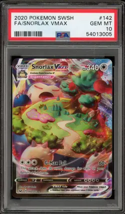 Pokemon Snorlax VMAX Sword & Shield Full Art #142 PSA 10 Gem Mint - Image 1